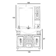 Shop Chic Arredo bagno color avorio decapè 105cm con specchio a pensile