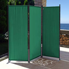 QUICK STAR 2 Pezzi Paravento da Giardino 170 x 165 cm 3 parti pieghevole Divisorio in Tessuto Balcone Protezione della Privacy Verde