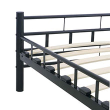 BIGTO - Struttura letto in acciaio per camera da letto, 180 x 200 cm, colore: Nero