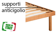 SARDAMATERASSI Rete letto a doghe in legno di faggio prima scelta matrimoniale, ortopedica con supporti anticigolio e piedi in legno massello misura 160x190 altezza 35cm