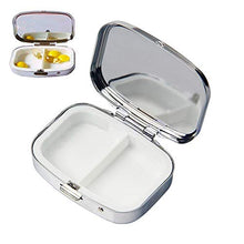 3 pezzi Scatola per Pillole Metallo, Feelairy Portapillole Tascabile 2 Scomparti con Specchio, Portapillole Settimanali da Viaggio per Vitamine e Medicinali Tablet per Uso Quotidiano