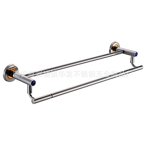 MBYW Portasciugamani Moderno Portasciugamani Elegante per Il Bagno di Moda Portasciugamani in Acciaio Inossidabile (B87 Doppio palo, Pendente, Porta Asciugamani Singolo Strato Bagno) (A7B0), 60 cm