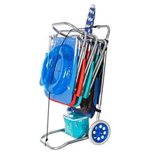 Solenny KHU010 KHU010-Carrello Porta Utensili da Spiaggia Pieghevole Convertibile in Tavolo, Alluminio, Multicolore