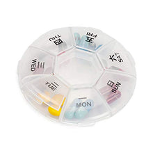 Forbestest Portable Pillola plastica Holder Storage Box settimanale 7-Days Rotonda Vitamine Organizzatore Medicine Dispenser