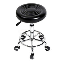 XIAOYAN Sgabello Sgabello Rotondo, Sedia a Sgabello rotabile Rotondo |Sgabello Rotondo con Linee Rotazione Bar Sgabello Bianco (Color : Black)