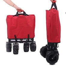 Carrello da Giardino, Carrello Pieghevole Portatile Resistente, con Cestino Oxford Adatto per Shopping E Parco Picnic, Gita in Spiaggia E Campeggio, Rosso
