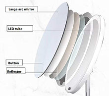 Specchio Luminoso A Led Specchio Per Il Trucco Specchio Cosmetico Per Studenti Dormitorio Pieghevole Portatile Da Tavolo Per Desktop Specchio Di Bellezza ， Adatto Per Viaggi Da Bagno Doccia Da Casa