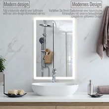 Aquamarin® Specchio Retroilluminato da Bagno - 120 x 60 cm, A++, Controluce Bianca Fredda/Calda/Neutra, a Touch, Antiappanamento - LED Rettangolare, da Parete, con Illuminazione (100 x 60 cm)