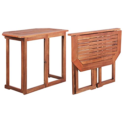 vidaXL Legno Massello di Acacia Tavolo da Balcone Rustico Tavolino Consolle