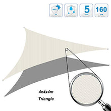Cool Area Tenda a Vela Triangolare 4 x 4 x 4 Metri, Vela Ombreggiante Impermeabile Protezione Raggi UV per Giardino Balcone Terrazza, Crema