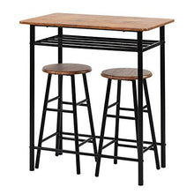 N / A - Set tavolo da bar per cucina, sala da pranzo, colazione, 2 seggioloni, set da 3 pezzi, tavolo da bar moderno con tavolo e sedie, tavolo da bar, altezza bancone con 2 sgabelli da bar (marrone)