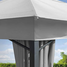 Gazebo da Giardino 3x4 m con Telo Impermeabile da ca. 180g/m² - 4 pareti Laterali Grigio Chiaro