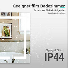 SONNI Specchio da Bagno Illuminato a LED, Specchio da Parete da Bagno 70 x 50cm Moderno, Bianco Freddo Impermeabile IP44 a Risparmio Energetico