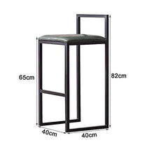 CMX-Barhocker Sgabello da Bar Quadrato in Pelle PU con Schienale, Gamba in Metallo, Sedia da Pub, sedie Alte da Cucina per Sala da Pranzo e Soggiorno