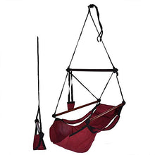 Poltrona Sospesa da Giardino, Sedia Pensile Sospesa Amaca a Poltrona Sospesa Altalena Trama in Tessuto Regolabile con Portabicchieri Sostegno Trasversale Carico Fino a 150 kg(Rosso)