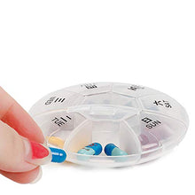 BANGSUN - Contenitore portatile per pillole, in plastica, per 7 giorni, per riporre pillole settimanali, rotondo