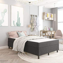 Tidyard Letto a Molle Grigio Scuro in Tessuto 120x200 cm,Facile da Montare/con Materasso a Molle e Rete a Doghe Incluso