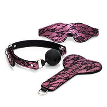 Set di collana per maschera per gli occhi regolabile in nylon con battito stampato in pizzo regalo