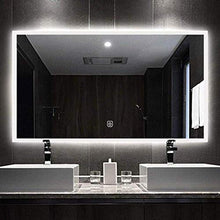 WQERLC Specchio a Muro, Specchio da Bagno a Led, Bagno Specchio Vanità con Lampada, Adatto per Bagno, Hotel, Servizi Igienici,60X100Cm.