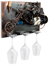 Brubaker portabottiglie Vino Coppia su Una Moto - Wall Art Picture Metal - con 3 portabicchieri - Incluso Biglietto di Auguri per Regalo Vino