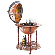 Mini Bar portabottiglie Carrello con Ruote mappamondo HWC-D86 Legno eucalipto