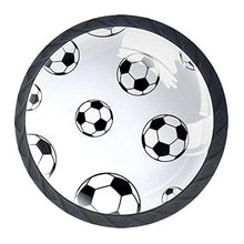 Set di 4 maniglie rotonde per armadio da cucina, credenza, cassettiera, cassettiera, con viti, per cucina, comò, armadietto, bagno, armadio, calcio, nero, bianco