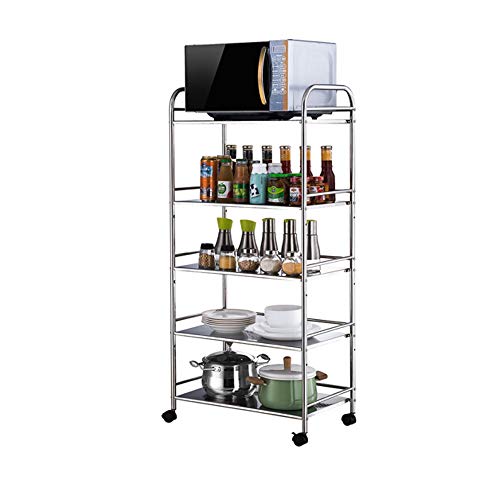 Quattro Ruote portatile strumento di archiviazione Carrello Ripiano, semplice cremagliera in acciaio inossidabile, facile da spostare, durevole, design multistrato, sala da pranzo soggiorno, scaffale