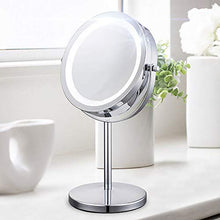 YASEking. Specchio da Toilette con Le luci, LED Illuminato Bagno Trucco Specchio con ingrandimento 5X, Batteria o USB autoalimentato, Double Sided Rotonda controsoffitto Specchio