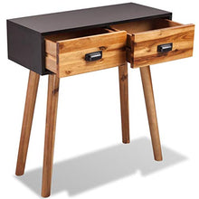 Tidyard Comodino da Chic Modern, 2 Cassetti, Legno Massello di Acacia, 70x30x75 cm