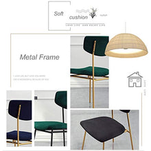 LLT Pratiche Sgabello moderno Sedie da pranzo per Living Room | Gambe colazione Chair flanella imbottite e metallo | Creativo Designer Camera sedia di svago sgabello,bianca