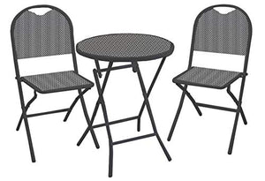 Set Tavolo e 2 Sedie da Giardino in Ferro Lucca Antracite
