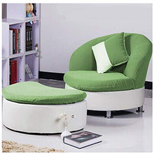 LYQZ Moda Moda Lazy Sofa Single Tessuto Sciambia Balcone Soggiorno Creativo Divano Tempo Libero Sedia con poggiapiedi 88 × 85 cm (Color : Grass Green)