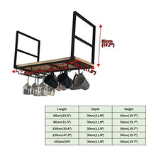 LDM Portabottiglie per Vino, portabottiglie per Vino in Legno Montato a soffitto a Parete Portabottiglie per calici Organizer (Dimensioni: 80 * 30 * 50 cm)