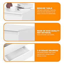 Comodino Tavolino Cassettiera in MDF con 3 Cassetti per Camera da Letto, Cassettiera Armadio Mobiletto per Camera da Letto, Soggiorno, Corridoio, Cucina, Bianco, 45x38,2x56 cm