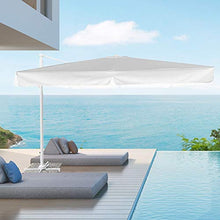 Mediawave Store - Ombrellone FUBUCA MOD. Venezia con Braccio, Decentrato Quadrato 3x3mt Bianco con Palo Laterale, per Esterno Bar, Giardino e Arredo Piscina, Richiudibile, Struttura Alluminio