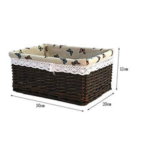 XIXIAO - Cesto portaoggetti in vimini per armadi, cassetti, armadio, cassettiera, cassettiera, cassettiera, 25 x 15 x 10 cm, colore: Caffè scuro