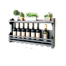 LWW Wine Rack, supporto di vetro di vino del ferro Wine Rack a parete Montato Porta Calice Nero Multi-Purpose Rack Wine Glass,60 * 11 * 43 cm