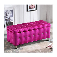 Pouf Panca Ottomana Stoccaggio Ottomano Bench Poggiapiedi Trapuntato in Tessuto Imbottito Scarpe Panca Living Room Divano Banco Bedroom End Sgabello Poggiapiedi con Ascensore Top