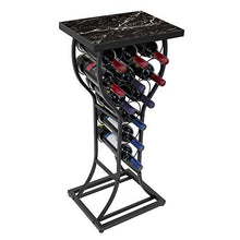 11 Portabottiglie per Vino con Piano d'appoggio | Portabottiglie da Terra in Metallo per Cucina/Bar/Pub | Portabottiglie da appoggio per Bottiglie di Vino per espositori da Cucina e sogg