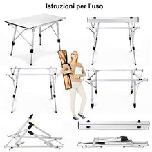 Nestling® 91 x 52cm, Tavolo Pieghevole da Campeggio in Alluminio -Regolabile in Altezza Portatile da Tavolo da Giardino/Barbecue/Tour Self-Driving + (Spalle Borsa) (91 x 52cm)