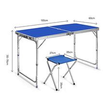 FOMT Tavolo Pieghevole con 4 Sedie Tavolo da Picnic Set di Sedie Tavolo da Picnic Regolabile in Altezza Portatile Tavolo da Pranzo per Interni Ed Esterni per Barbecue da Campeggio,ADD 4 Stool b