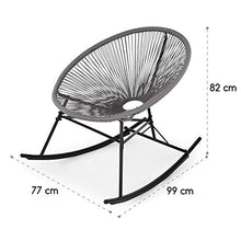 blumfeldt Roqueta Chair - Sedia a Dondolo, Design retrò, Copertura Realizzata A Rete da 4 mm, Materiale: Acciaio Verniciato a Polvere, Resistente agli Agenti Atmosferici, Grigio
