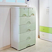 EXCLVEA Armadio Appendiabiti Plastic Drawer Dresser for i Vestiti cassetto Bambini Dresser Governo di immagazzinaggio con Locks (Colore : Verde, Dimensione : 113x40x60cm)