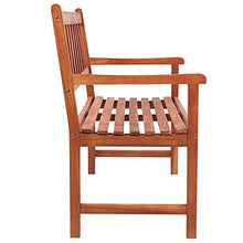 Tidyard Panca da Giardino a 2 Posti con Cuscino 120 cm in Legno massello di Acacia,Panca con Schienale e Braccioli,Panca da Esterno in Legno,Panca in Legno,Divanetto da Giardino per Esterno in Legno