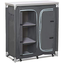 Outsunny Cucina da Campeggio Doppio Armadietto, 3 Mensole e Sacca di Trasporto, Telaio Alluminio 96Lx49.5Px104cm Grigio
