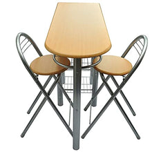 vidaXL Set Tavolo e Sedie da Bar Collazione Elegante Compatto Pratico Robusto Resistente Angolo Cucina in Legno e Acciaio Bancone e Sgabelli Alti