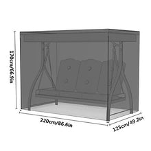 VOSAREA Copertura Altalena Dondolo da Giardino Esterno Impermeabile Nero 220 * 125 * 170cm