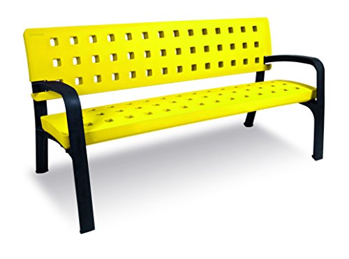 Fábregas C-106-Plast – Panchina da giardino in plastica, stile moderno, ecologico, 170 cm Giallo
