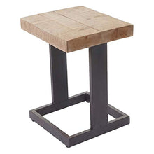 Sgabello tavolino HWC-A15 Legno di Pino Metallo 32x36x48cm