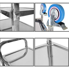 BLWX LY Automobile pranzante Mobile dell'hotel di 2 Livelli, Carrello di rotolamento con Gli scaffali, Carrello Pratico dello scaffale di stoccaggio dell'Acciaio Inossidabile (Size : Large)